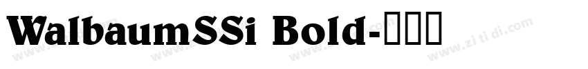 WalbaumSSi Bold字体转换